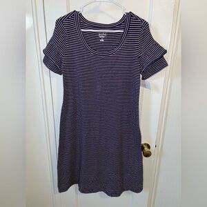 ISABEL MATERNITY Blue and Pink Striped Maternity Dress